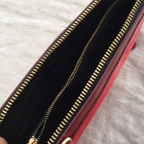 Red Leather and Calf-Hair Clutch/Crossbody - Picture 5 of 8